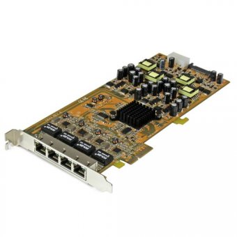 StarTech.com Carte réseau PCIe à 4 ports Gigabit Power over Ethernet - NIC PCI Express PSE / PoE - 1x PCIe - 4x RJ45 PoE - Adaptateur réseau - PCIe x4 - Gigabit Ethernet x 4 