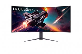 LG UltraGear 45GS96QB-B - Moniteur OLED - jeux - incurvé - 45" (44.5" visualisable) - 3440 x 1440 UWQHD @ 240 Hz - 275 cd/m² - 1500000:1 - DisplayHDR 400 True Black - 0.03 ms - 2xHDMI, DisplayPort, USB-C - haut-parleurs 