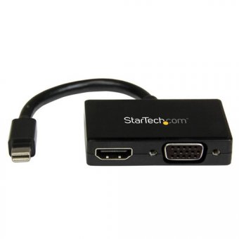 StarTech.com Adaptateur audio / vidéo de voyage - Convertisseur 2-en-1 Mini DisplayPort vers HDMI ou VGA - 1920x1200 / 1080p - Convertisseur vidéo - DisplayPort - HDMI, VGA - noir 