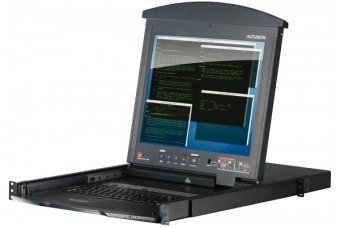 Aten KL1508AN Console LCD 19" double rail & KVM 8 ports Cat5 