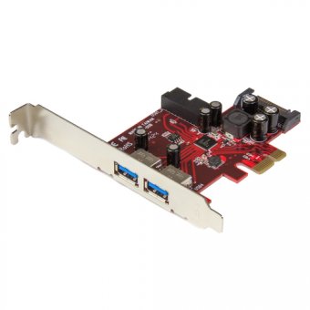 StarTech.com Carte contrôleur PCI Express à 4 ports USB 3.0 - 2 externes 2 internes - Adaptateur PCIe USB avec UASP et alimentation SATA - Adaptateur USB - PCIe 2.0 profil bas - USB 3.0 x 4 - pour P/N: ST1030USBM, ST7300USBME 