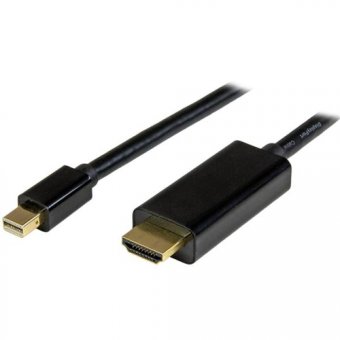 StarTech.com Câble adaptateur Mini DisplayPort vers HDMI de 1 m - Convertisseur Mini DP vers HDMI avec câble intégré - M/M - 4K - Noir - Câble adaptateur - Mini DisplayPort mâle pour HDMI mâle - 1 m - noir - support 4K 