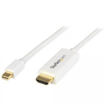 StarTech.com Câble adaptateur Mini DisplayPort vers HDMI de 1 m - Convertisseur Mini DP vers HDMI avec câble intégré - M/M - 4K - Blanc - Câble adaptateur - Mini DisplayPort mâle pour HDMI mâle - 1 m - blanc - support 4K 