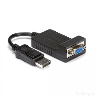 StarTech.com Adaptateur vidéo DisplayPort vers VGA - Convertisseur DP vers HD15 - M/F - 1920x1200 - Noir - Carte d'écran - DisplayPort (M) pour HD-15 (VGA) (F) - 25 cm - verrouillé - pour P/N: DK30C2DAGPD, MST14DP123DP, TB32DP14, TB32DP2T, TB3DK2DPM2, TB3 
