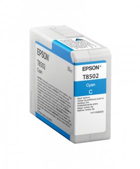 Epson T850200 - 80 ml - haute capacité - cyan - original - cartouche d'encre - pour SureColor P800, P800 Designer Edition, SC-P800 