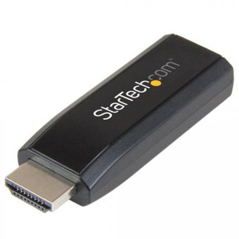 StarTech HDMI to VGA Adapter - Aux Audio Output - Compact - 1920x1200 - HDMI to VGA (HD2VGAMICRA) - Convertisseur vidéo - HDMI - VGA - noir 