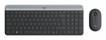 Logitech Slim Wireless Combo MK470 - Ensemble clavier et souris - sans fil - 2.4 GHz - Français - graphite 