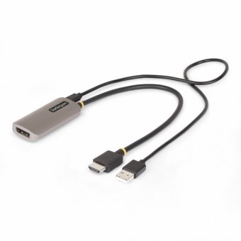 StarTech.com Câble Adaptateur HDMI vers DisplayPort 1.4 de 30cm, 8K 60Hz - Câble adaptateur - HDMI mâle pour DisplayPort femelle - 30 cm - gris sidéral - actif, support pour 8K60Hz, Unidirectionnel 