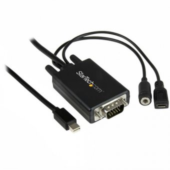 StarTech Câble adaptateur Mini DisplayPort vers VGA de 3 m avec audio - Convertisseur Mini DP vers VGA - M/M - 1920x1200 / 1080p - Convertisseur vidéo - VGA - DisplayPort - noir 