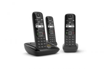 Gigaset AS690A TRIO tél. DECT+ REP - base +3 combinés noirs 