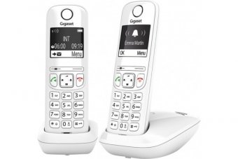 Gigaset AS690 DUO téléphone DECT blanc - base + 2 combinés 