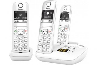 Gigaset AS690A TRIO tél. DECT+ REP - base +3 combinés blancs 