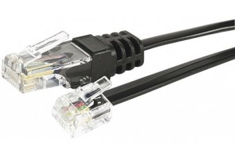 Cordon téléphonique RJ11 / RJ45 noir - 1 m 