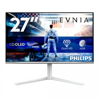 Philips Evnia 6000 27M2N6501L - Moniteur OLED - jeux - 27" (26.5" visualisable) - 2560 x 1440 QHD @ 240 Hz - 400 cd/m² - 1500000:1 - HDR10 - 0.03 ms - 2xHDMI, DisplayPort - blanc 