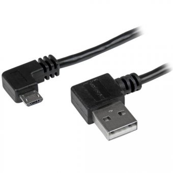StarTech Câble USB A vers Micro B de 1 m avec connecteurs coudés à angle droit - Cordon Micro USB - M/M - Noir - Câble USB - Micro-USB de type B (M) pour USB (M) - USB 2.0 - 1 m - connecteur coudé - noir - pour P/N: USB2PCARBK, USB2PCARBKS, USBEXTAA10BK, 
