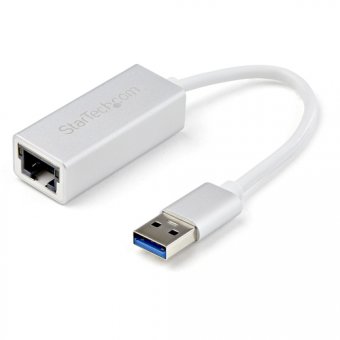 Startech Adaptateur réseau USB 3.0 vers Gigabit Ethernet - Convertisseur USB vers RJ45 - M/F - Argent (USB31000SA) - Adaptateur réseau - USB 3.0 - Gigabit Ethernet x 1 - argent 