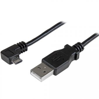 StarTech Câble de charge et synchronisation Micro USB de 2 m - Cordon USB-A vers Micro-B à angle droit - M/M - 0,25 mm² - Câble USB - Micro-USB de type B (M) pour USB (M) - USB 2.0 - 2 m - moulé, connecteur coudé - noir - pour P/N: USB2PCARBK, USB2PCARBKS 
