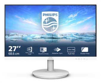 Philips V-line 271V8AW - Écran LED - 27" - 1920 x 1080 Full HD (1080p) @ 75 Hz - IPS - 250 cd/m² - 1000:1 - 4 ms - HDMI, VGA - haut-parleurs - blanc texturé 