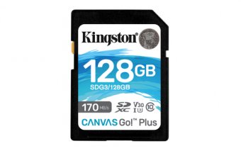 Kingston Canvas Go! Plus - Carte mémoire flash - 128 Go - Video Class V30 / UHS-I U3 / Class10 - SDXC UHS-I 