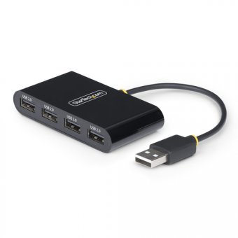 StarTech.com 4-Port USB 2.0 Hub, USB Bus Powered, Small Travel Mini USB Hub, USB 2.0 Splitter, Multi-Port Portable USB Hub, 480Mbps, Overcurrent Protection (OCP) - Concentrateur (hub) - 4 x USB 2.0 - de bureau 