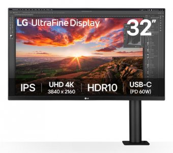 LG UltraFine Ergo 32UN880K-B - Écran LED - 32" (31.5" visualisable) - 3840 x 2160 4K UHD (2160p) @ 60 Hz - IPS - 350 cd/m² - 1000:1 - HDR10 - 5 ms - 2xHDMI, DisplayPort, USB-C - haut-parleurs 