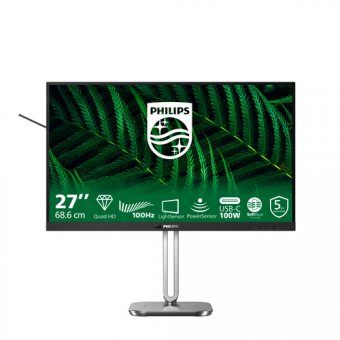 Philips 27B2G5601 - 5000 Series - écran LED - USB - 27" - 2560 x 1440 QHD @ 100 Hz - IPS - 1500:1 - HDMI, DisplayPort, USB-C - haut-parleurs - argent, Charbon 