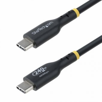 StarTech.com Câble de Recharge USB-C de 3m, Cordon USB-C Certifié USB-IF - Câble USB - USB-C (M) pour USB-C (M) - USB 2.0 - 48 V - 5 A - 3 m - sans halogène, passif, gamme de puissance étendue (EPR), support pour Power Delivery 3,1 - noir 
