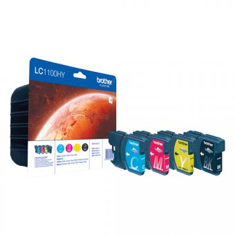 Brother LC1100HY - Pack de 4 - à rendement élevé - noir, jaune, cyan, magenta - original - blister - cartouche d'encre - pour Brother DCP-6690CW 
