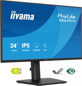 iiyama ProLite XB2491H-B1 - Écran LED - 24" (23.8" visualisable) - 1920 x 1080 Full HD (1080p) @ 120 Hz - IPS - 350 cd/m² - 1500:1 - 1 ms - HDMI, DisplayPort - noir, mat 