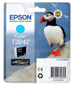 Epson T3242 - 14 ml - cyan - original - cartouche d'encre - pour SureColor P400, SC-P400 