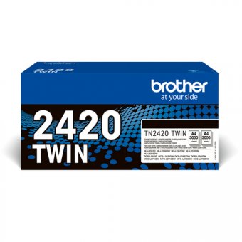 Brother TN2420 TWIN - Pack de 2 - à rendement élevé - noir - original - cartouche de toner - pour Brother DCP-L2510, L2530, L2537, L2550, HL-L2310, L2370, L2375, MFC-L2710, L2713 