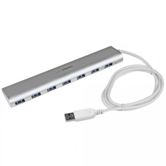 Startech Hub USB 3.0 compact à 7 ports avec câble intégré - Concentrateur USB 3.0 avec boîtier en aluminium - Argent - Commutateur de partage des périphériques USB - 7 x SuperSpeed USB 3.0 - de bureau 