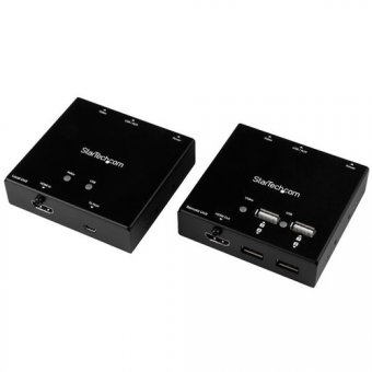 Startech Extendeur HDMI - Cat6 - 50 m - Prolongateur HDMI - RJ45 - Avec hub USB 2.0 à 4 ports - Extender HDMI via Catégorie 6 - 1080p - Rallonge vidéo/audio/infrarouge/USB - plus de CAT 6 - jusqu'à 50 m 