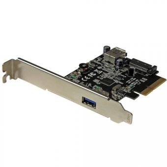 StarTech.com Carte contrôleur PCI Express à 2 ports USB 3.1 (10 Gb/s) - 1 USB-A externe 1 USB-A interne - Adaptateur PCIe USB 3.1 - Adaptateur USB - PCIe x4 profil bas - USB 3.1 x 2 - pour P/N: USB312SAT3, USB31C2SAT3 