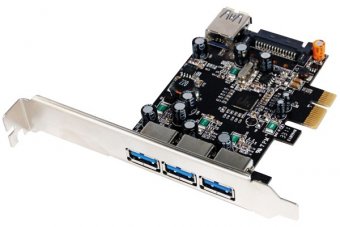 Carte contrôleur USB 3.0 PCI-Express 3 ports +1 int. +Low Profile 