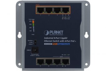PLANET WGS-814HP Switch indust. mural 8 Giga dont 4 PoE+ avec alim. 