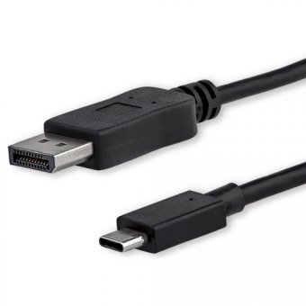 StarTech.com Câble adaptateur USB Type-C vers DisplayPort de 1 m - 4K - Câble DisplayPort - USB-C (M) pour DisplayPort (M) - Displayport 1.2/Thunderbolt 3 - 1 m - support pour 4K60Hz (3840 x 2160) - noir - pour P/N: TB33A1C, TB3DK2DPM2, TB3DKDPMAW, TB3DKD 