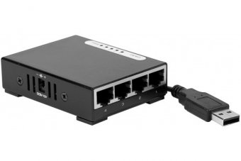 DEXLAN Mini Switch 4 ports Gigabit Magnétique alim. USB & 220V 
