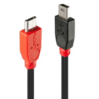 Lindy Câble USB Micro-B / Mini-B OTG, 1m 