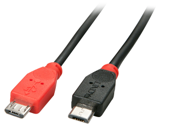Lindy Câble OTG USB 2.0 Type Micro-B vers Micro-B, 0.5m 
