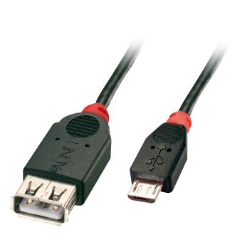 Lindy Câble OTG USB 2.0 Type Micro-B vers A, 0.5m 