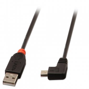 Lindy Câble USB 2.0 type A / mini-B coudé, 1m 