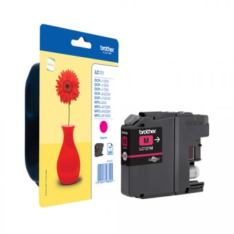 Brother LC121M - Magenta - original - blister - cartouche d'encre - pour Brother DCP-J100, DCP-J105, DCP-J132W, DCP-J552DW, DCP-J752DW 