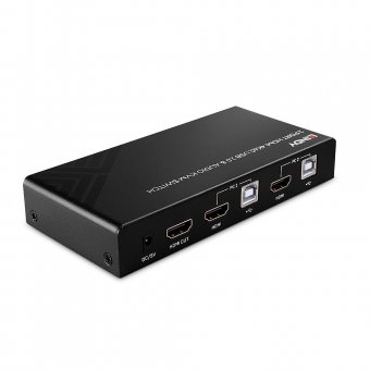 Lindy Switch KVM HDMI 4K60, USB 2.0 & Audio, 2 ports 