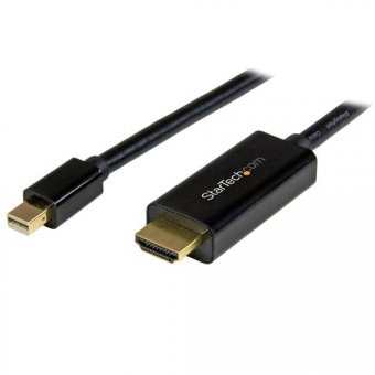 StarTech.com Câble adaptateur Mini DisplayPort vers HDMI de 5 m - Convertisseur Mini DP vers HDMI avec câble intégré - 4K 30 Hz - Noir - Câble adaptateur - Mini DisplayPort mâle pour HDMI mâle - 5 m - noir - support 4K 
