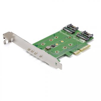 StarTech.com Adaptateur SSD M.2 NGFF à 3 ports - 1x M.2 PCIe (NVMe), 2x M.2 SATA III - PCIe 3.0 - Carte M.2 NGFF PCI Express - Adaptateur d'interface - M.2 - M.2 Card / SATA 6Gb/s - PCIe 3.0 