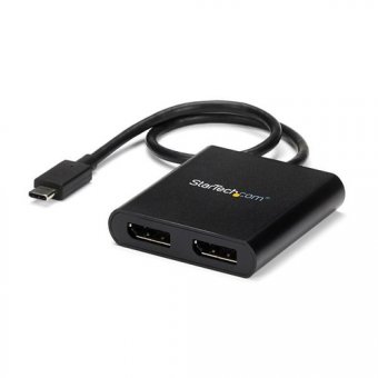 StarTech.com Hub MST USB Type-C vers 2x DisplayPort - Splitter / Répartiteur Multi Stream Transport USB-C vers 2 ports DP (MSTCDP122DP) - Adaptateur DisplayPort - USB-C (M) pour DisplayPort (F) - Displayport 1.2/Thunderbolt 3 - 38.6 m - alimentation USB, 