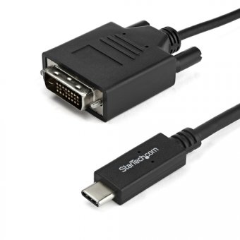 StarTech.com Câble adaptateur USB-C vers DVI-D de 1 m - M/M - 1920 x 1200 - Câble USB / DVI - USB-C (M) pour DVI-D (M) - Thunderbolt 3 / USB 3.1 - 1 m - support 1920 x 1200 (WUXGA) - noir - pour P/N: TB4CDOCK 