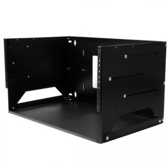 StarTech.com Rack de serveur mural 4U en acier solide avec étagère intégrée (WALLSHELF4U) - Rack (montage mural) - noir - 4U - 19" - pour P/N: CABSCRWS1032 