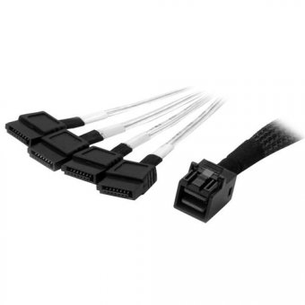 StarTech.com Câble Mini SAS vers SATA interne de 1 m - Cordon SFF-8643 vers 4x SATA - Câble SATA / SAS - Disque dur SAS Mini 4x (SFF-8643) (P) pour SATA (P) - 1 m - noir et argent - pour P/N: SFF86448PLT2 